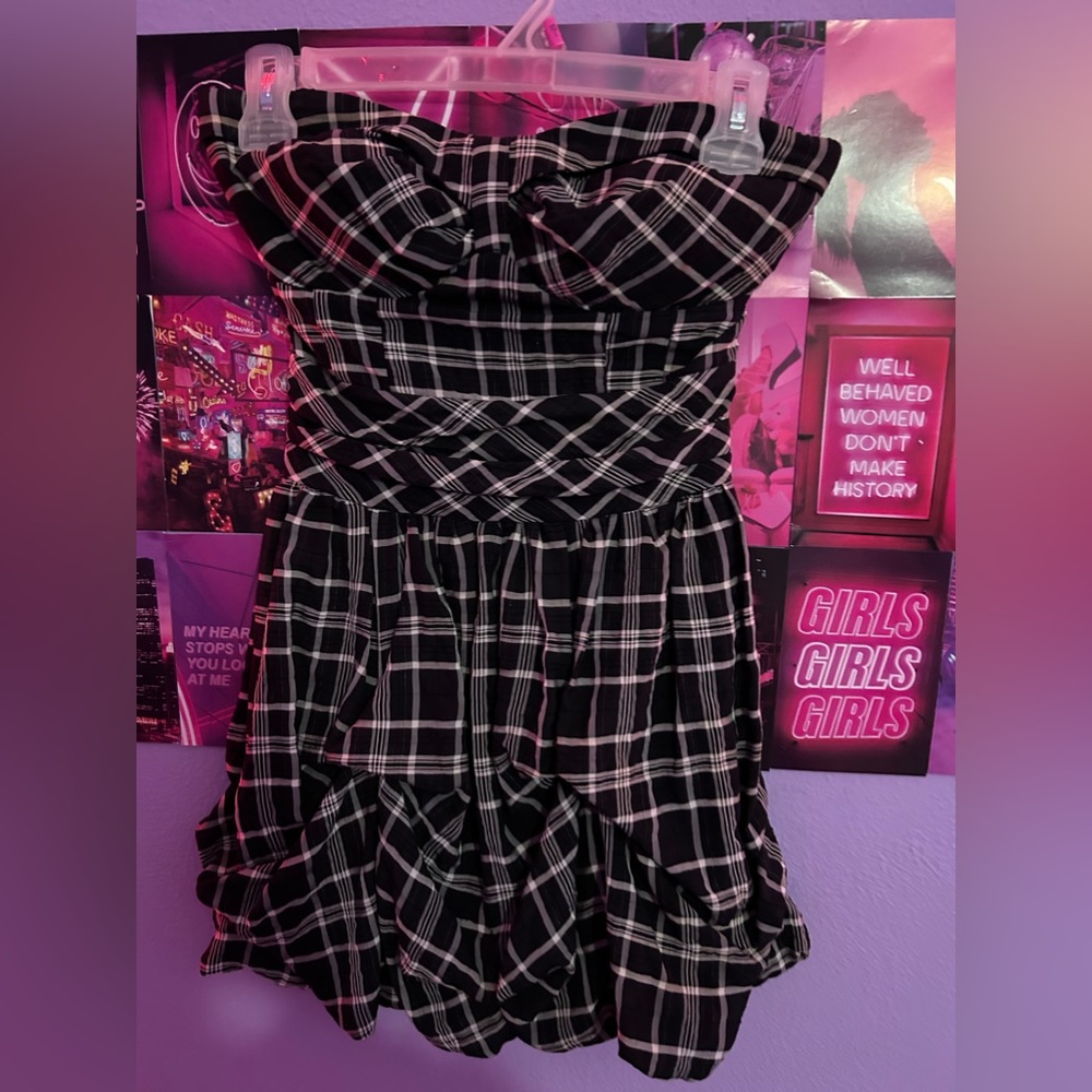 black & white corset dress